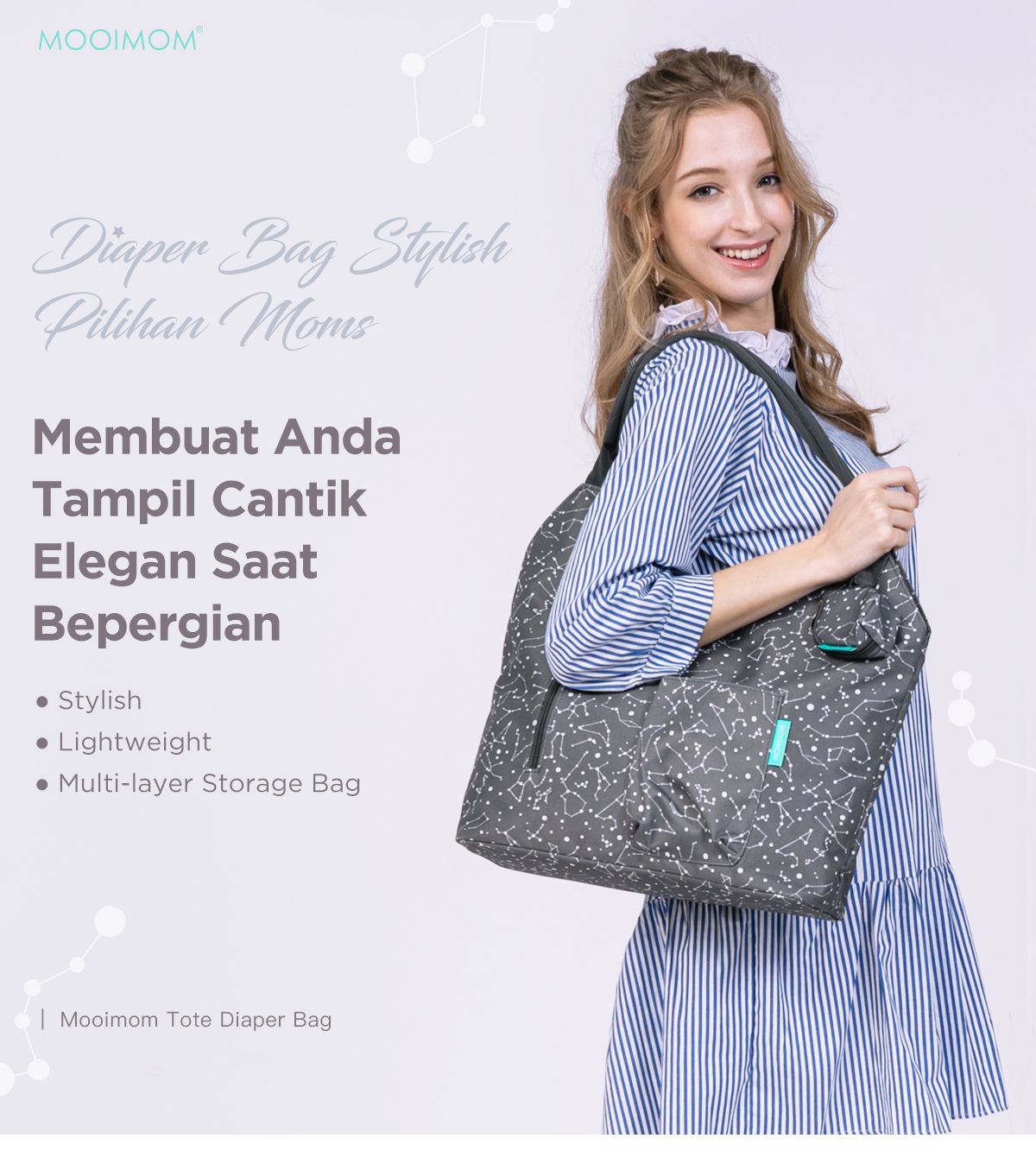 MOOIMOM Tote Diaper Bag - Tas Perlengkapan Bayi description image