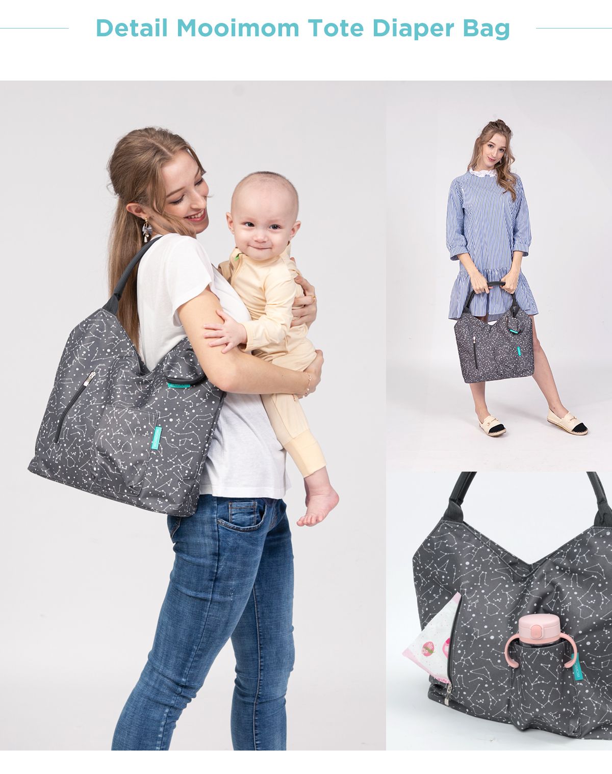 MOOIMOM Tote Diaper Bag - Tas Perlengkapan Bayi description image