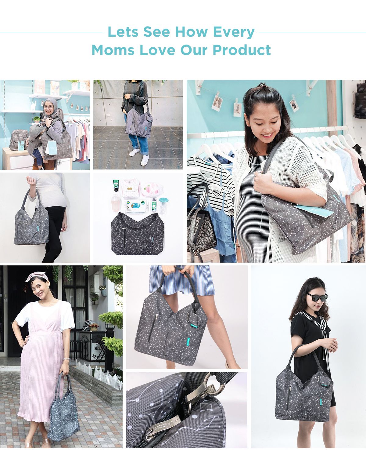 MOOIMOM Tote Diaper Bag - Tas Perlengkapan Bayi description image