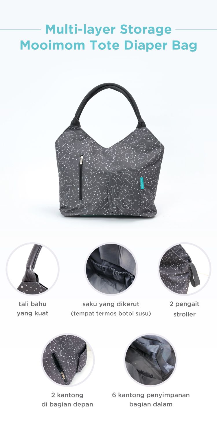 MOOIMOM Tote Diaper Bag - Tas Perlengkapan Bayi description image