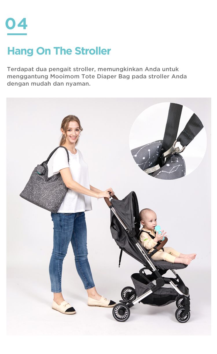 MOOIMOM Tote Diaper Bag - Tas Perlengkapan Bayi description image