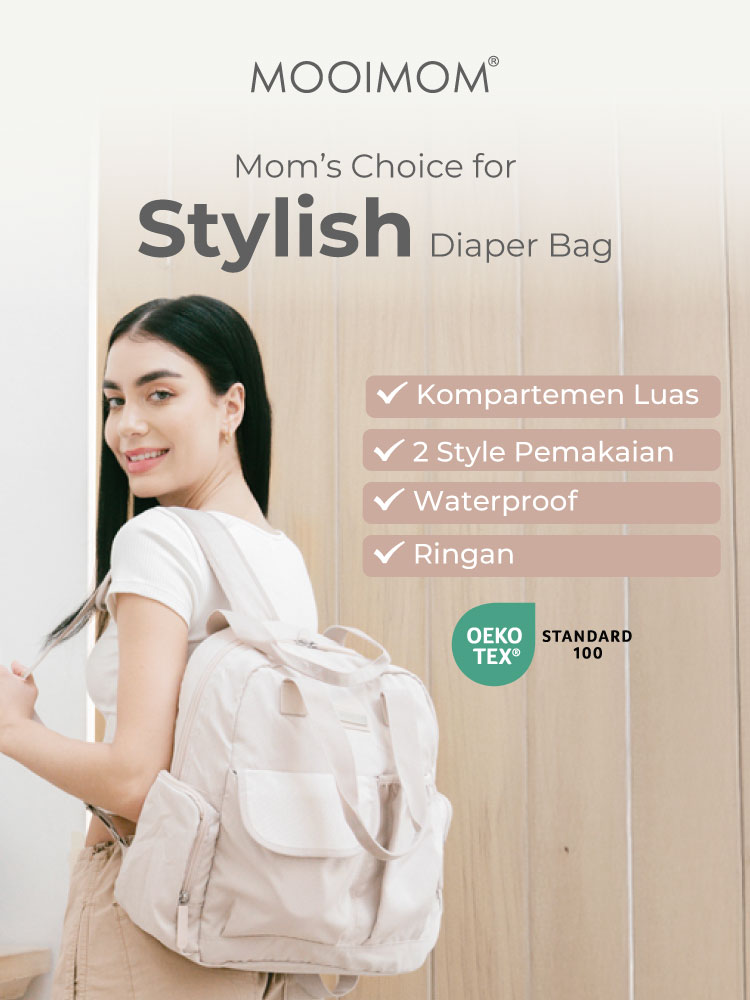 MOOIMOM 2-Ways Diaper Bag - Tas Perlengkapan Bayi description image