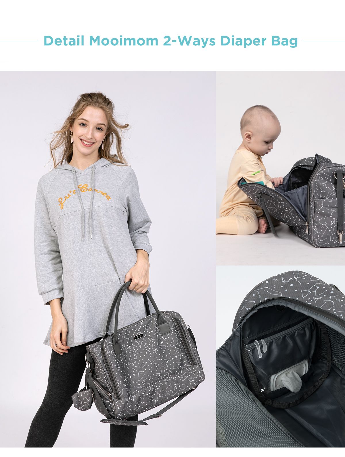 MOOIMOM Travel Diaper Bag - Tas Perlengkapan Bayi description image