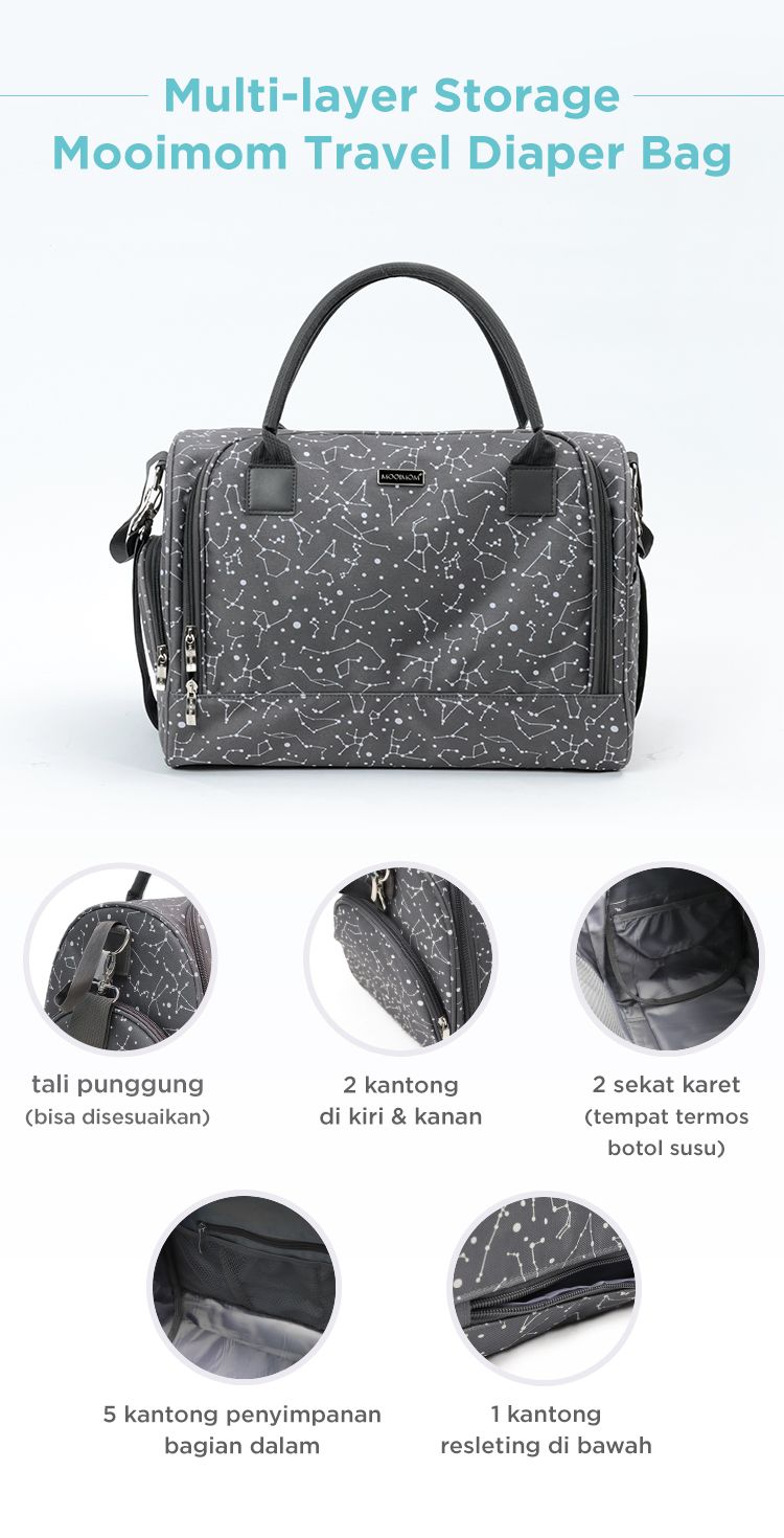 MOOIMOM Travel Diaper Bag - Tas Perlengkapan Bayi description image