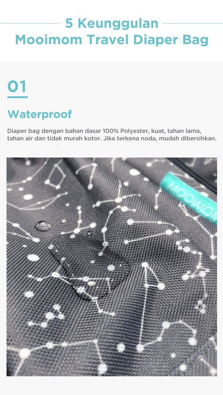 MOOIMOM Travel Diaper Bag - Tas Perlengkapan Bayi description image