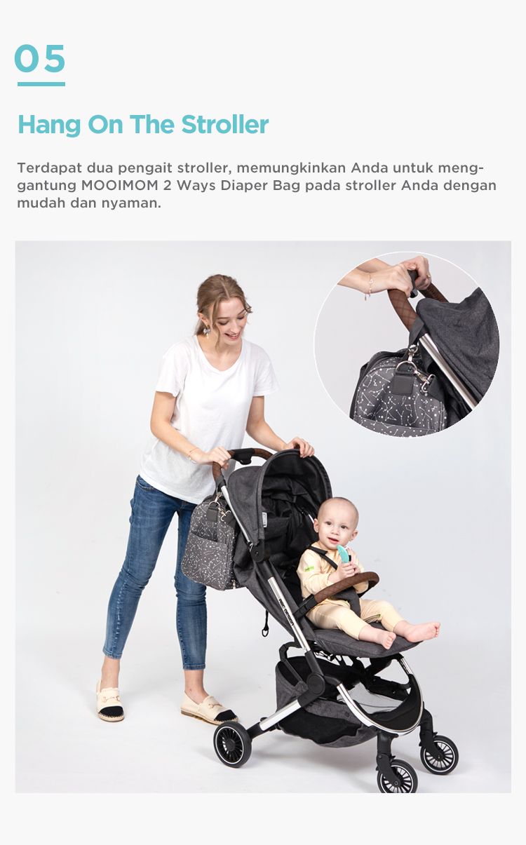 MOOIMOM Travel Diaper Bag - Tas Perlengkapan Bayi description image