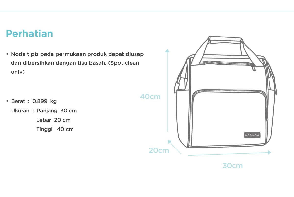 MOOIMOM Fashionable Diaper Bag - Tas Perlengkapan Bayi description image