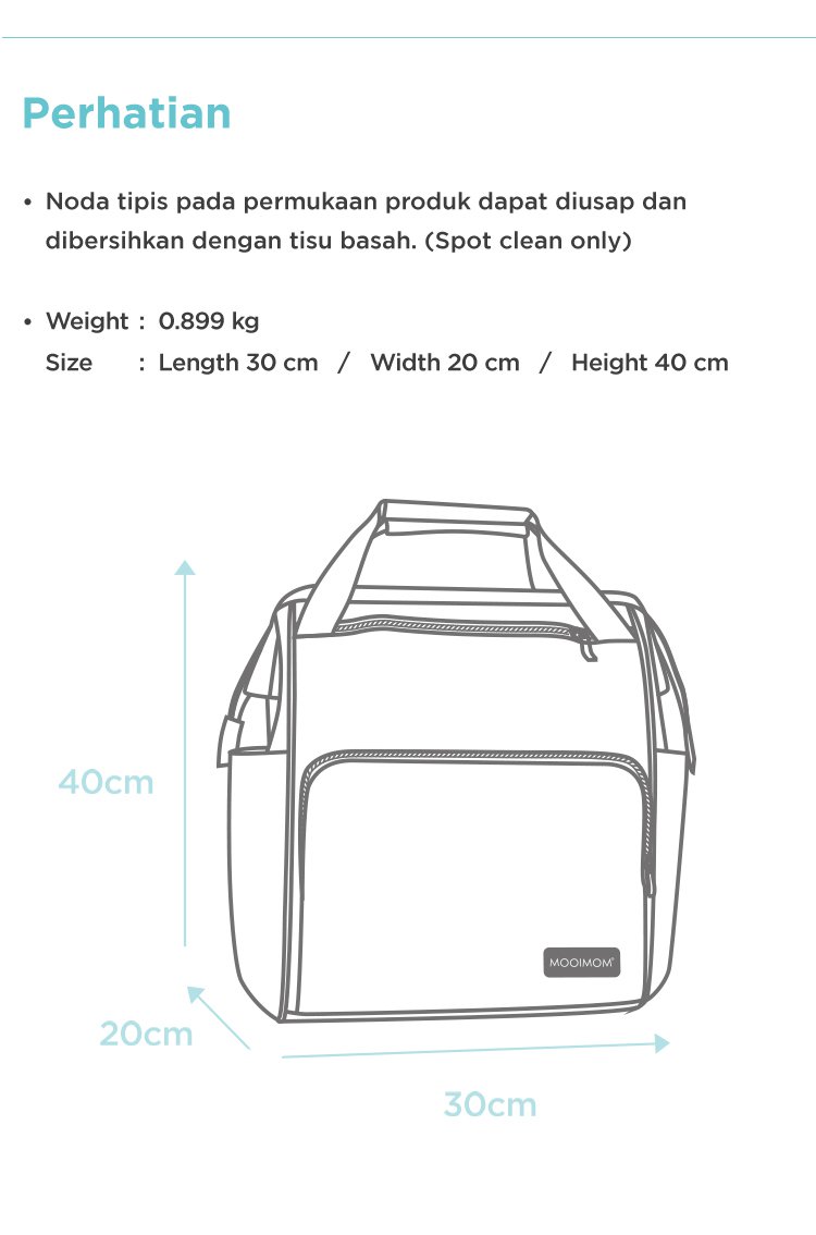 MOOIMOM Fashionable Diaper Bag - Tas Perlengkapan Bayi description image