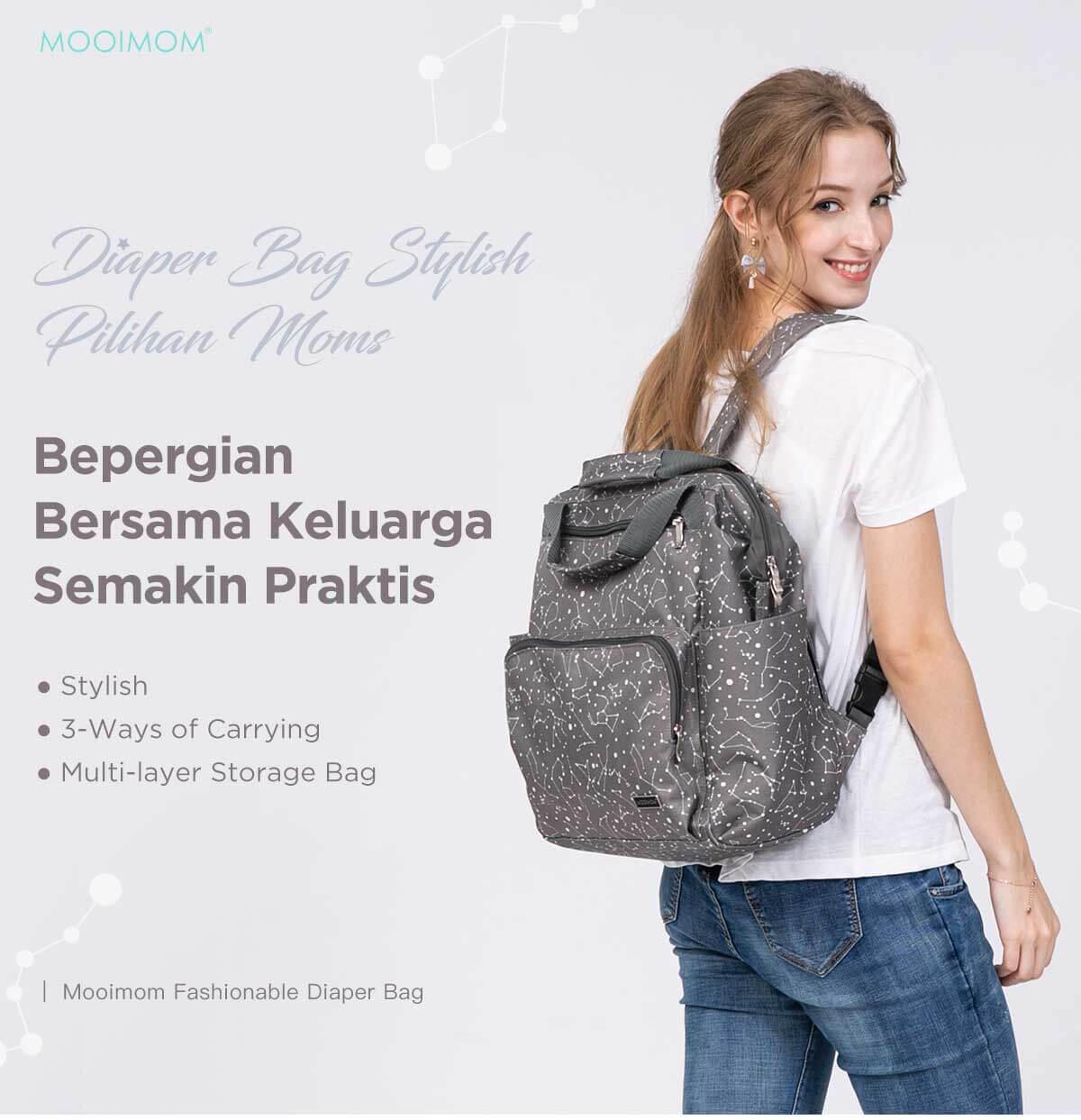 MOOIMOM Fashionable Diaper Bag - Tas Perlengkapan Bayi description image