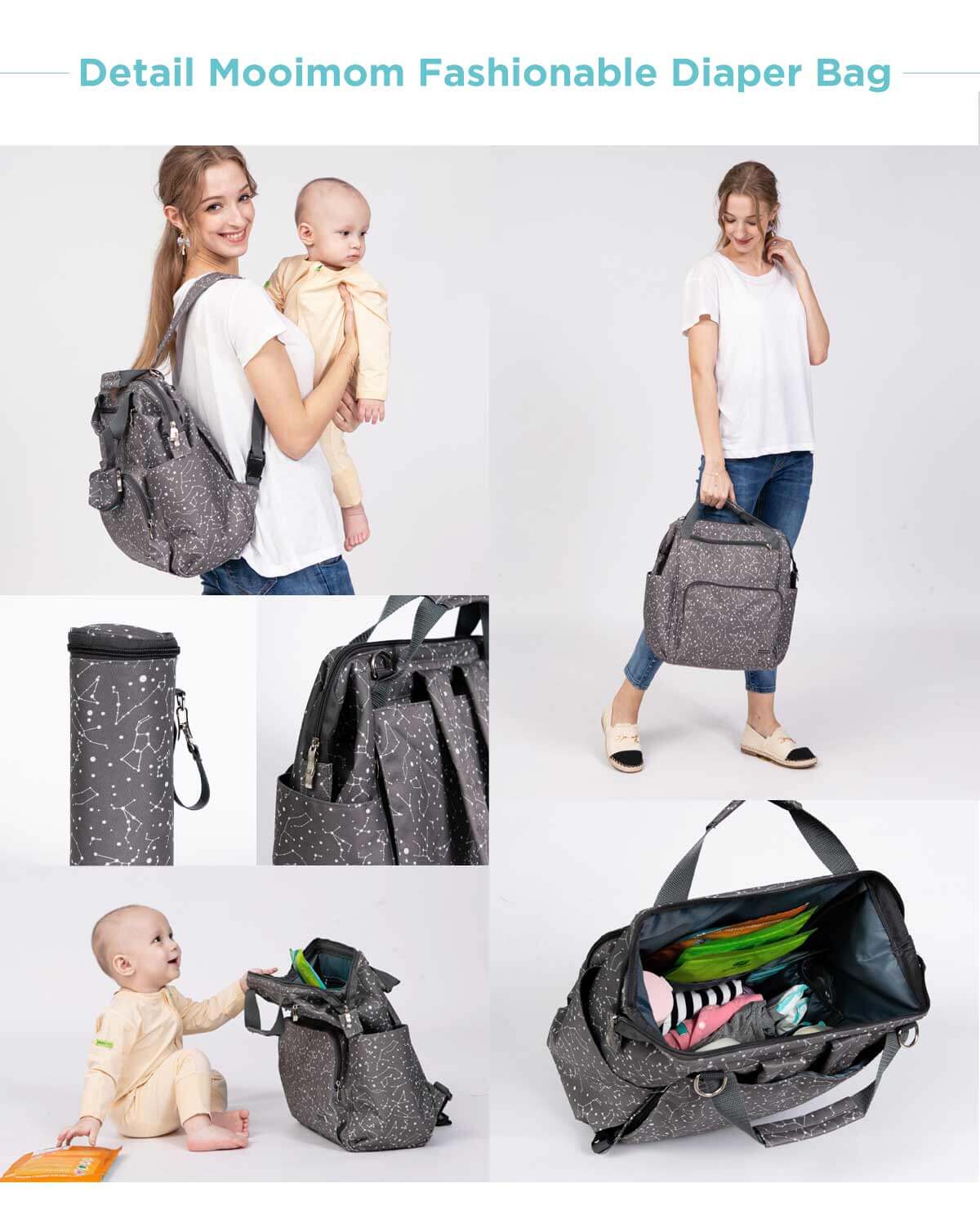 MOOIMOM Fashionable Diaper Bag - Tas Perlengkapan Bayi description image