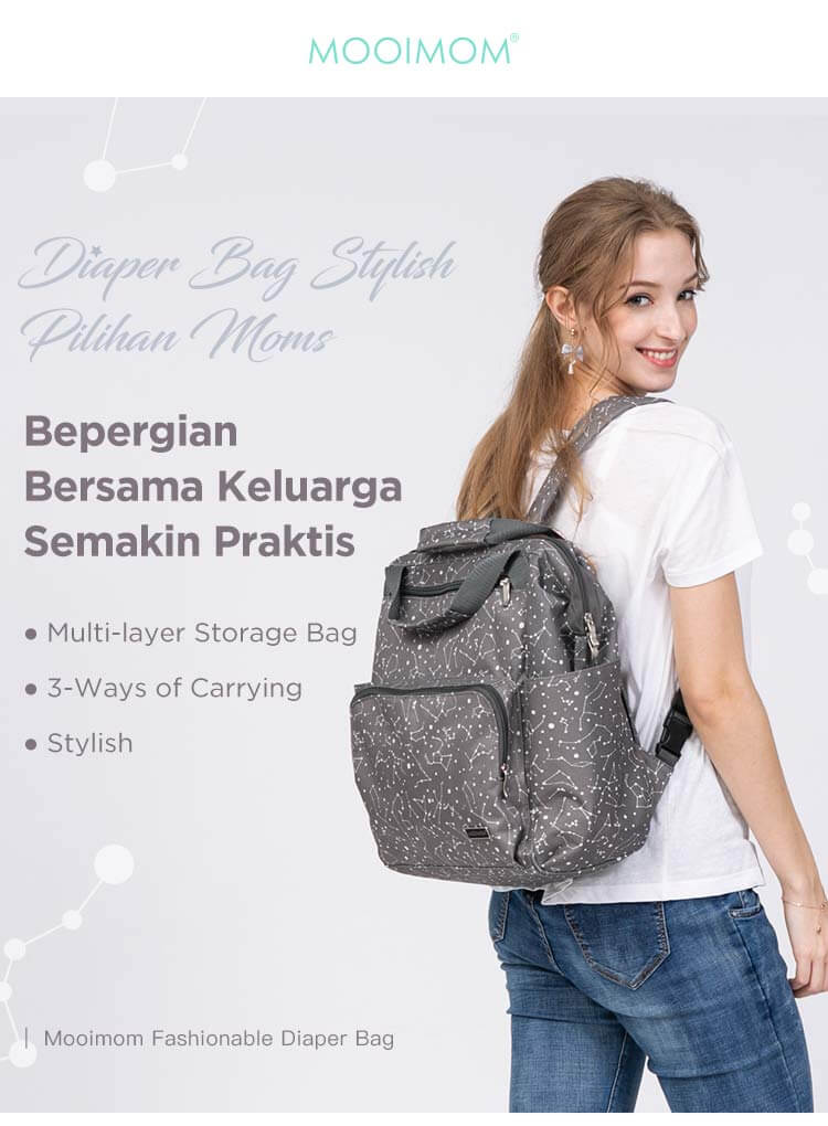 MOOIMOM Fashionable Diaper Bag - Tas Perlengkapan Bayi description image