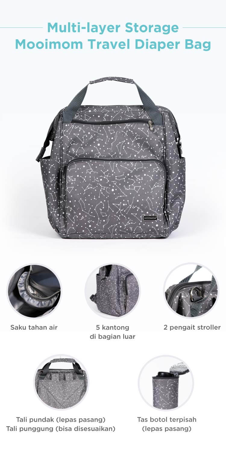 MOOIMOM Fashionable Diaper Bag - Tas Perlengkapan Bayi description image