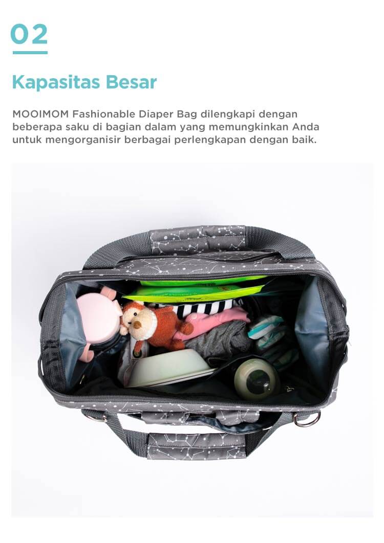 MOOIMOM Fashionable Diaper Bag - Tas Perlengkapan Bayi description image