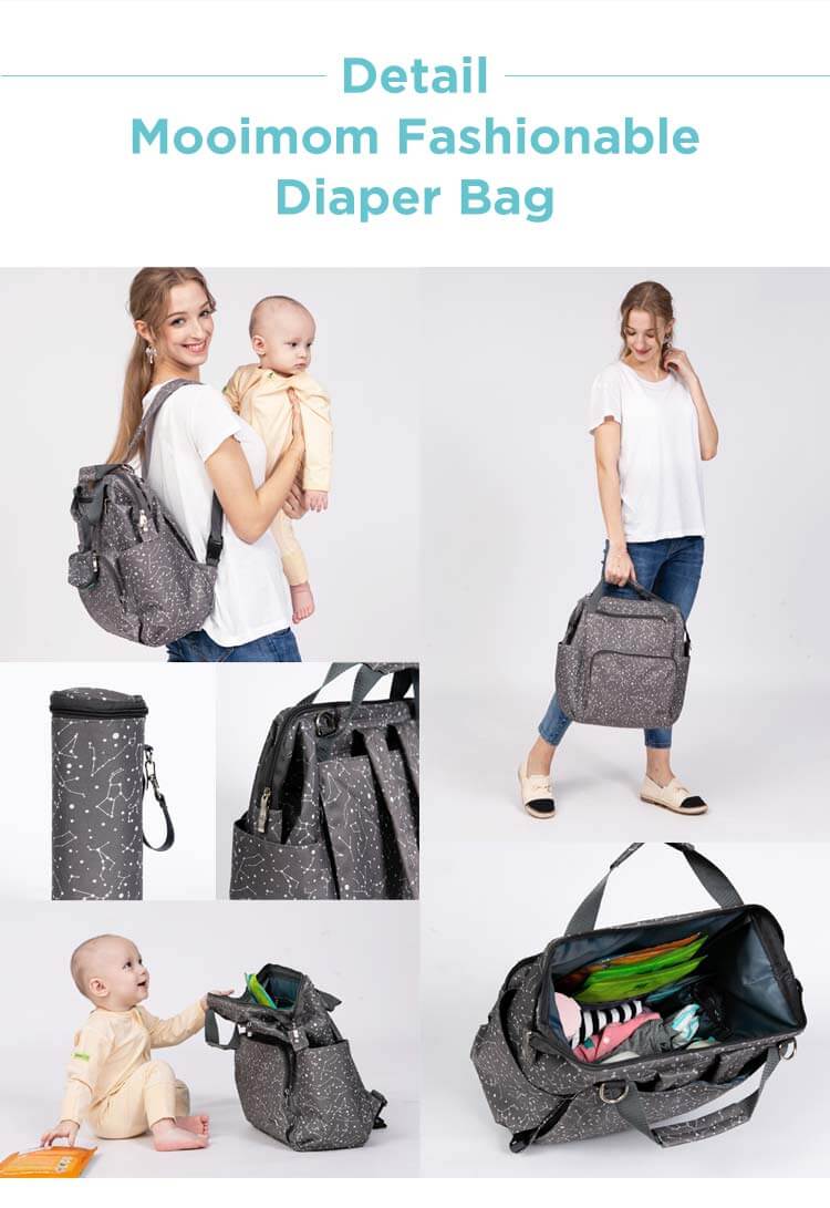 MOOIMOM Fashionable Diaper Bag - Tas Perlengkapan Bayi description image