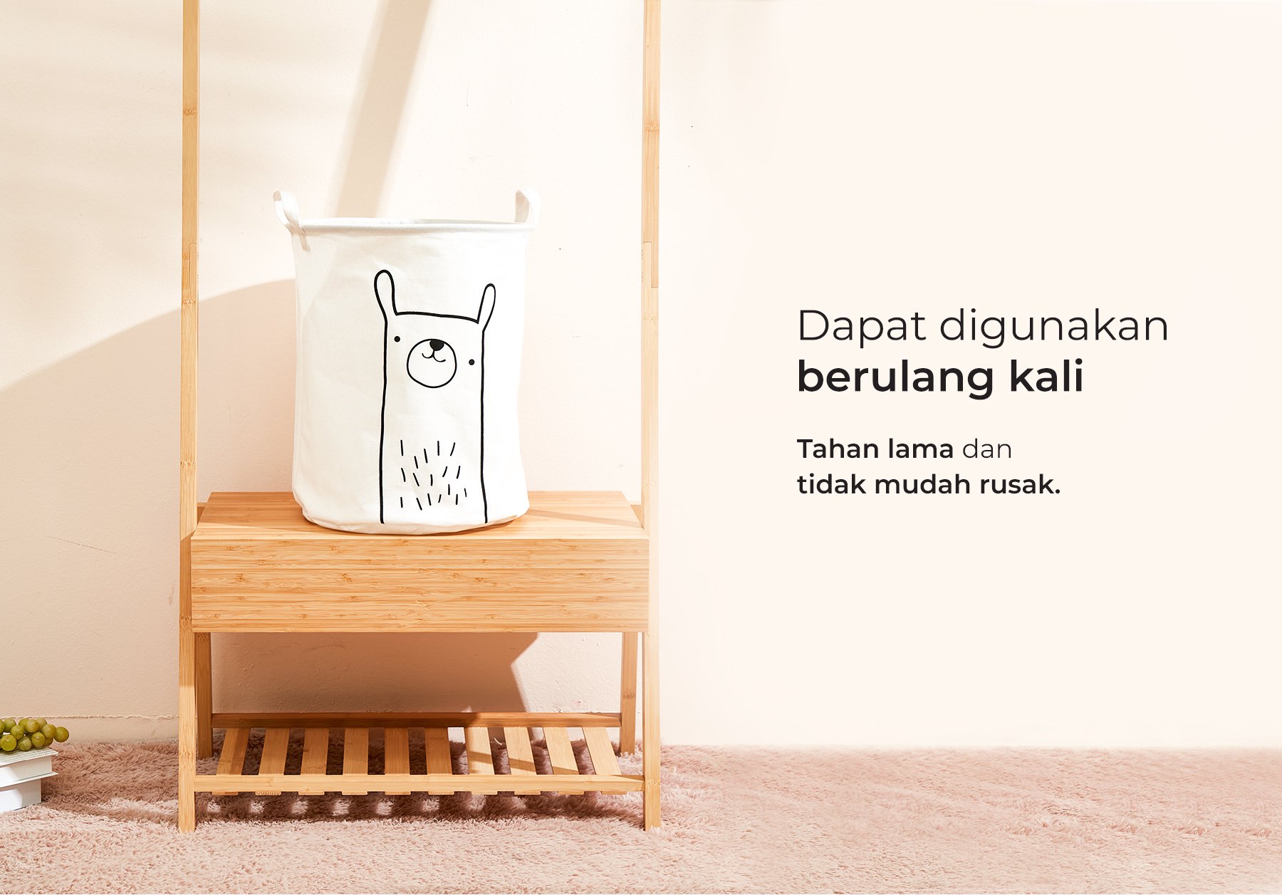 Nero Bianco Laundry Basket - Keranjang Pakaian description image