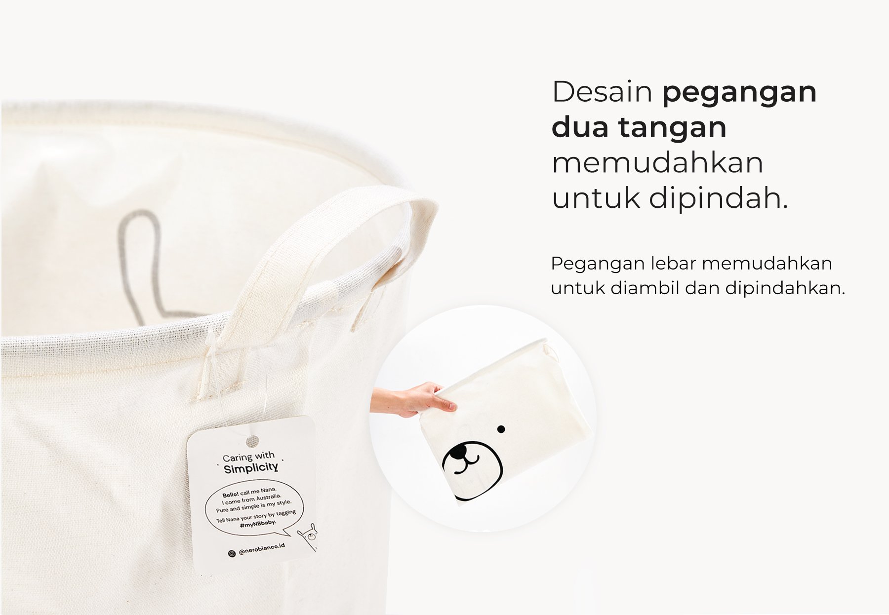 Nero Bianco Laundry Basket - Keranjang Pakaian description image