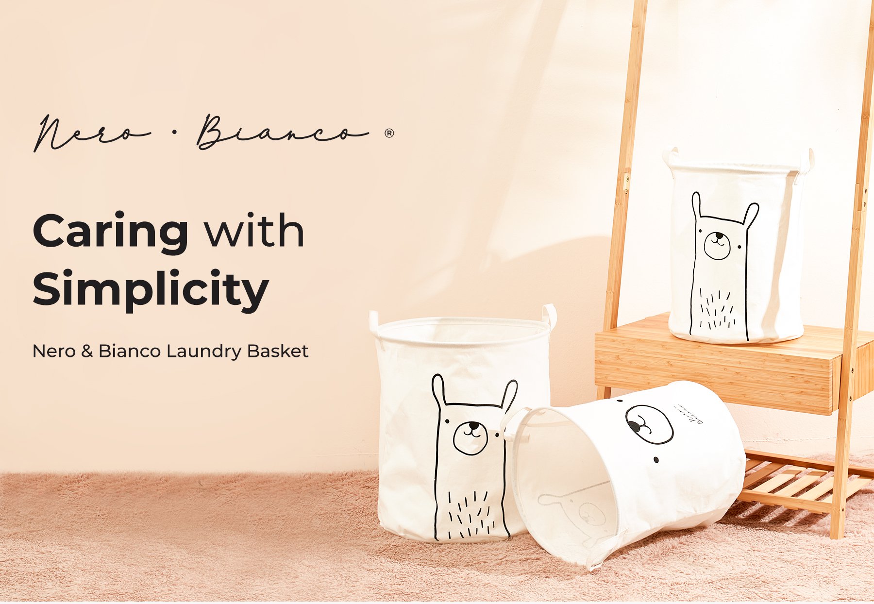 Nero Bianco Laundry Basket - Keranjang Pakaian description image