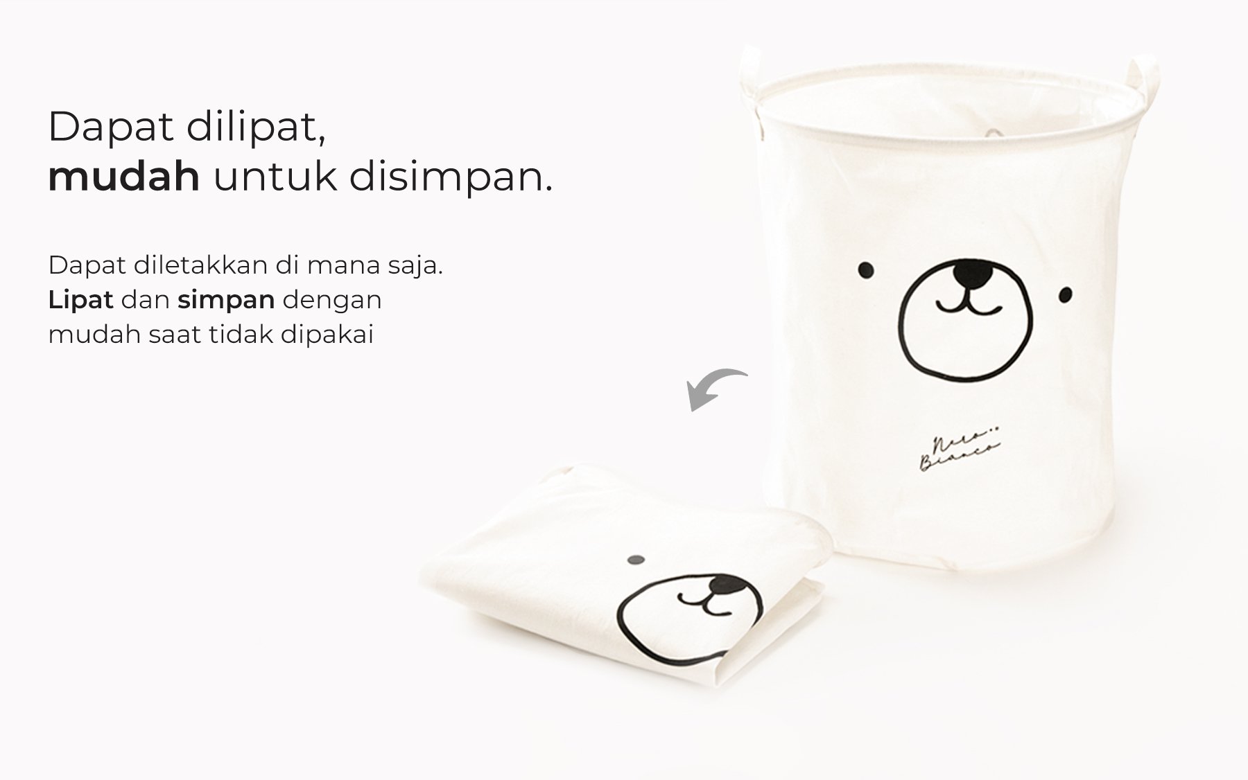 Nero Bianco Laundry Basket - Keranjang Pakaian description image