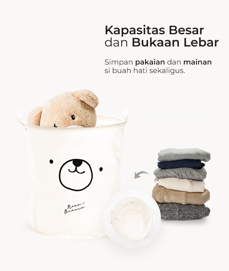 Nero Bianco Laundry Basket - Keranjang Pakaian description image