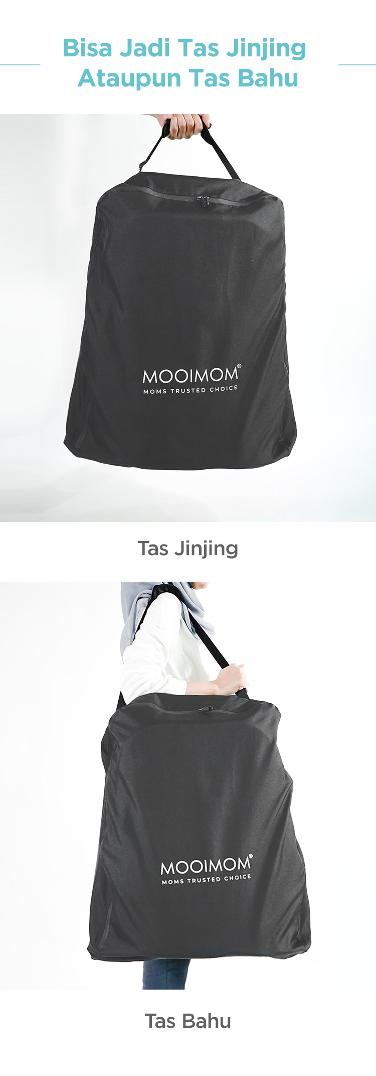 MOOIMOM One-Hand Fold Baby Stroller Bag - Tas Stroller Multifungsi description image