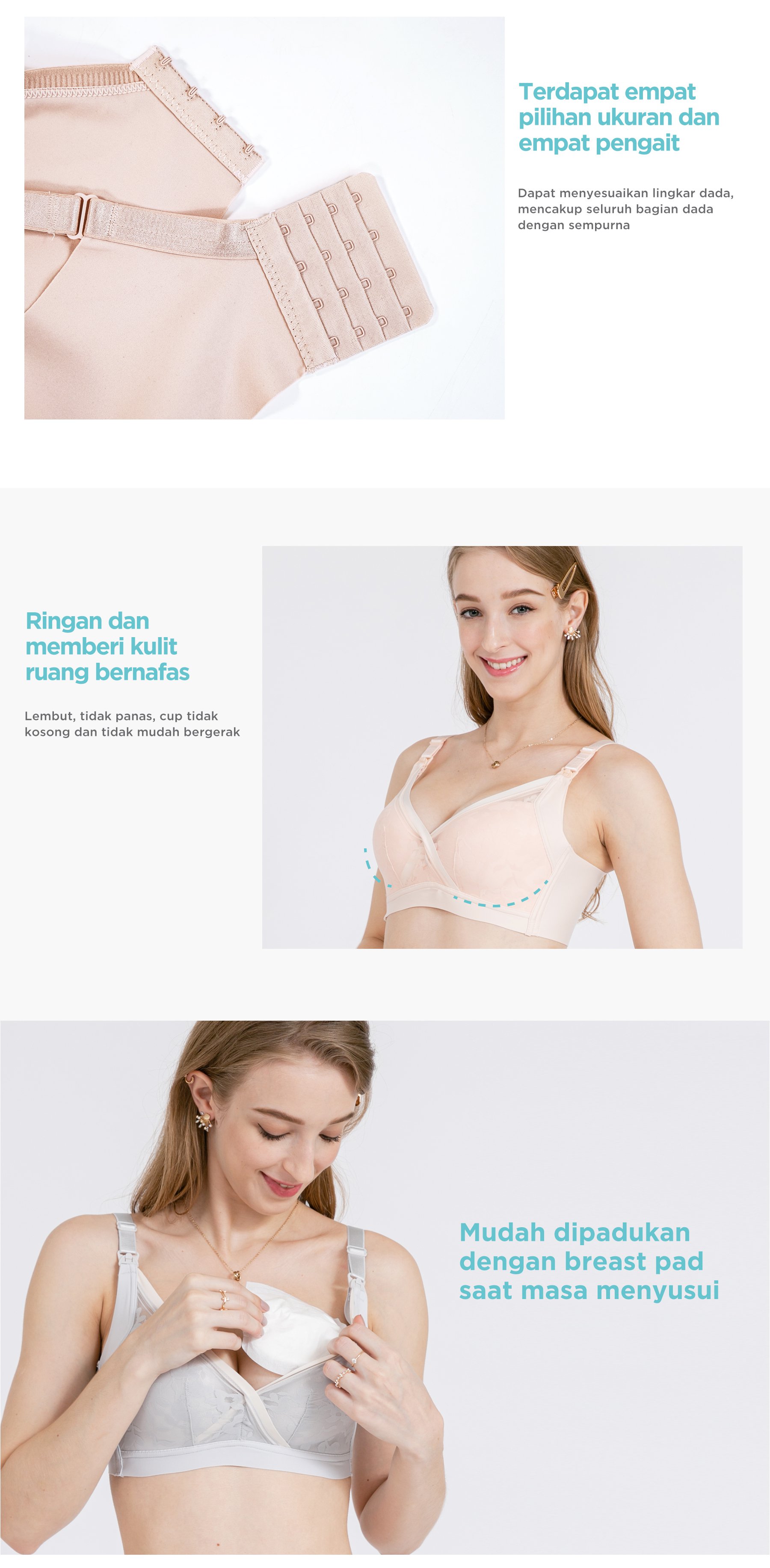 MOOIMOM Floral Wireless Maternity & Nursing Bra description image