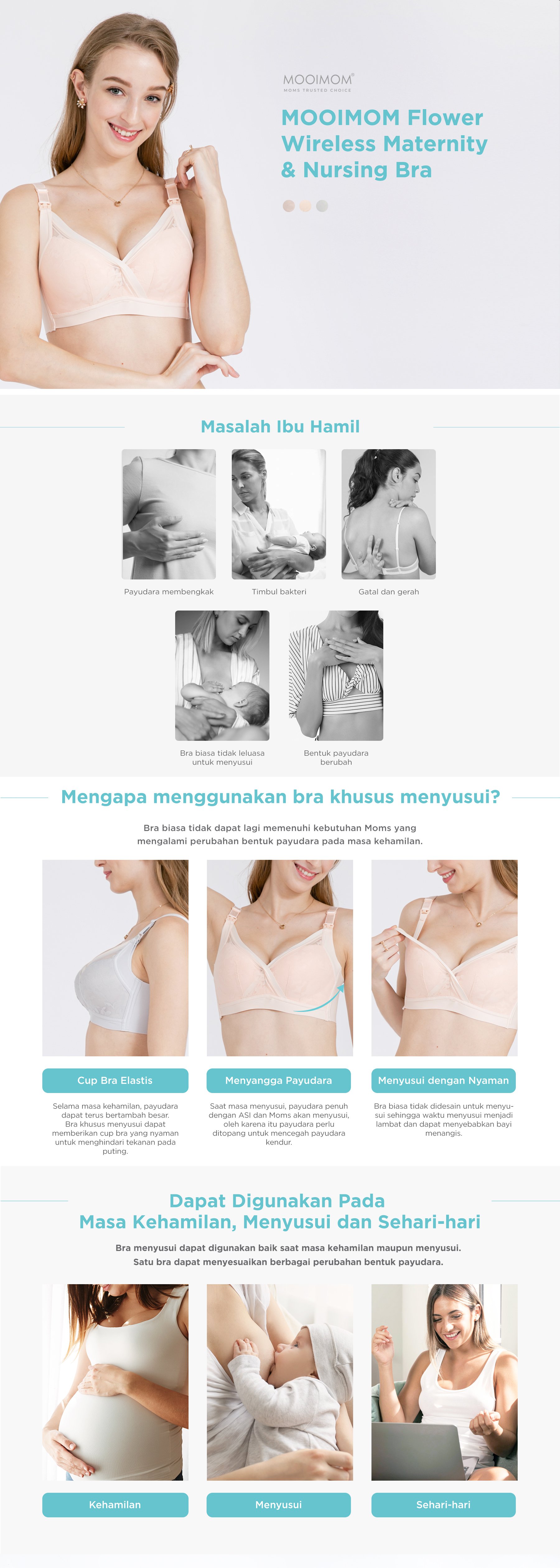 MOOIMOM Floral Wireless Maternity & Nursing Bra description image