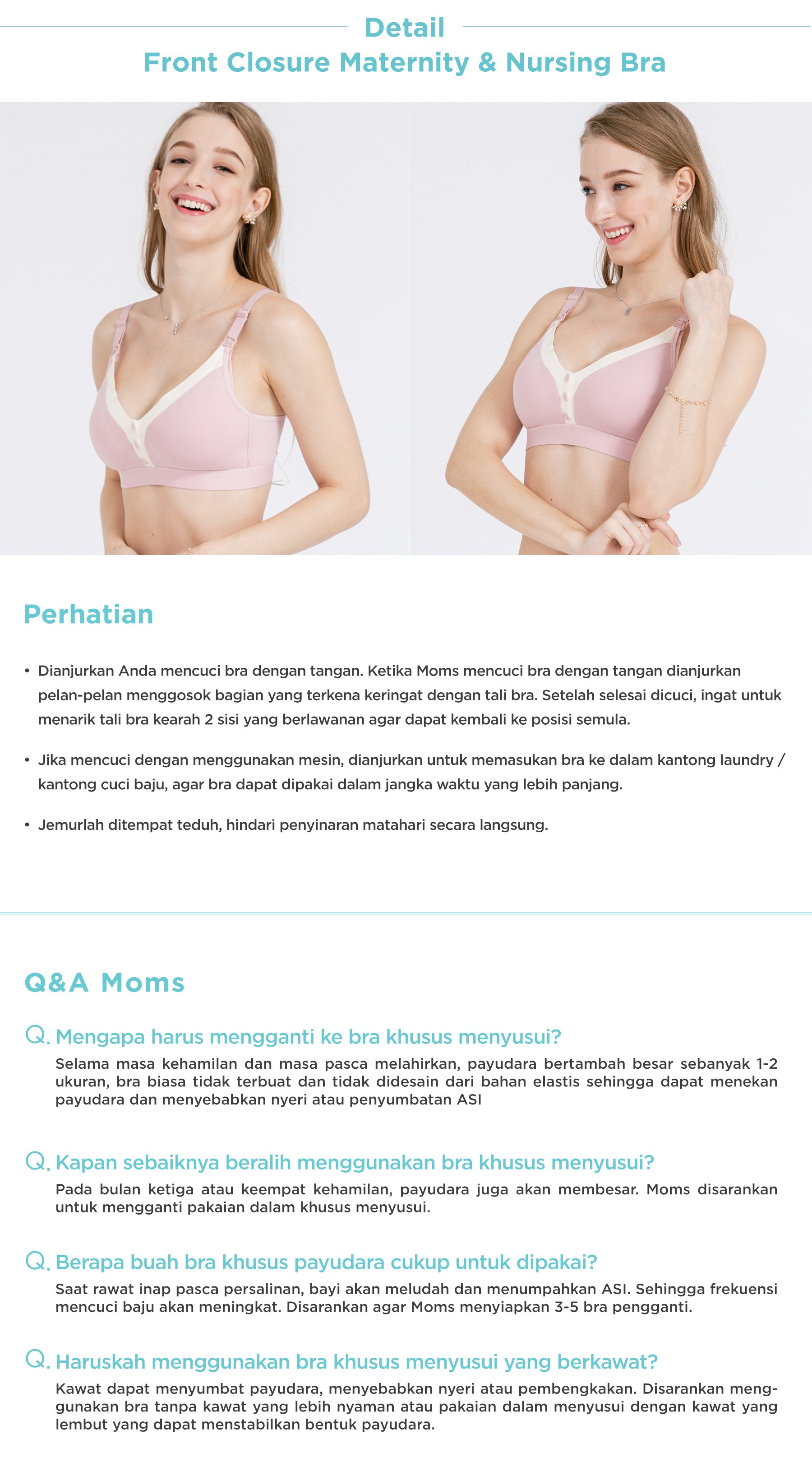 MOOIMOM Front Closure Maternity & Nursing Bra description image