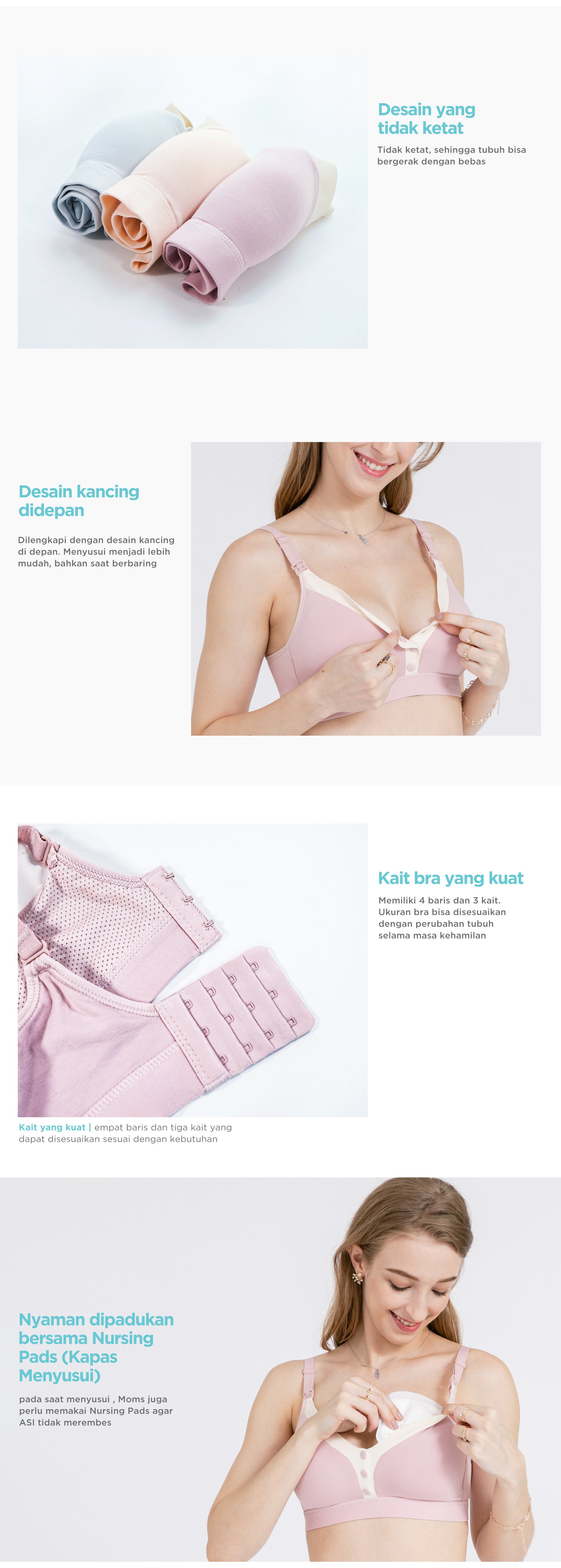 MOOIMOM Front Closure Maternity & Nursing Bra description image