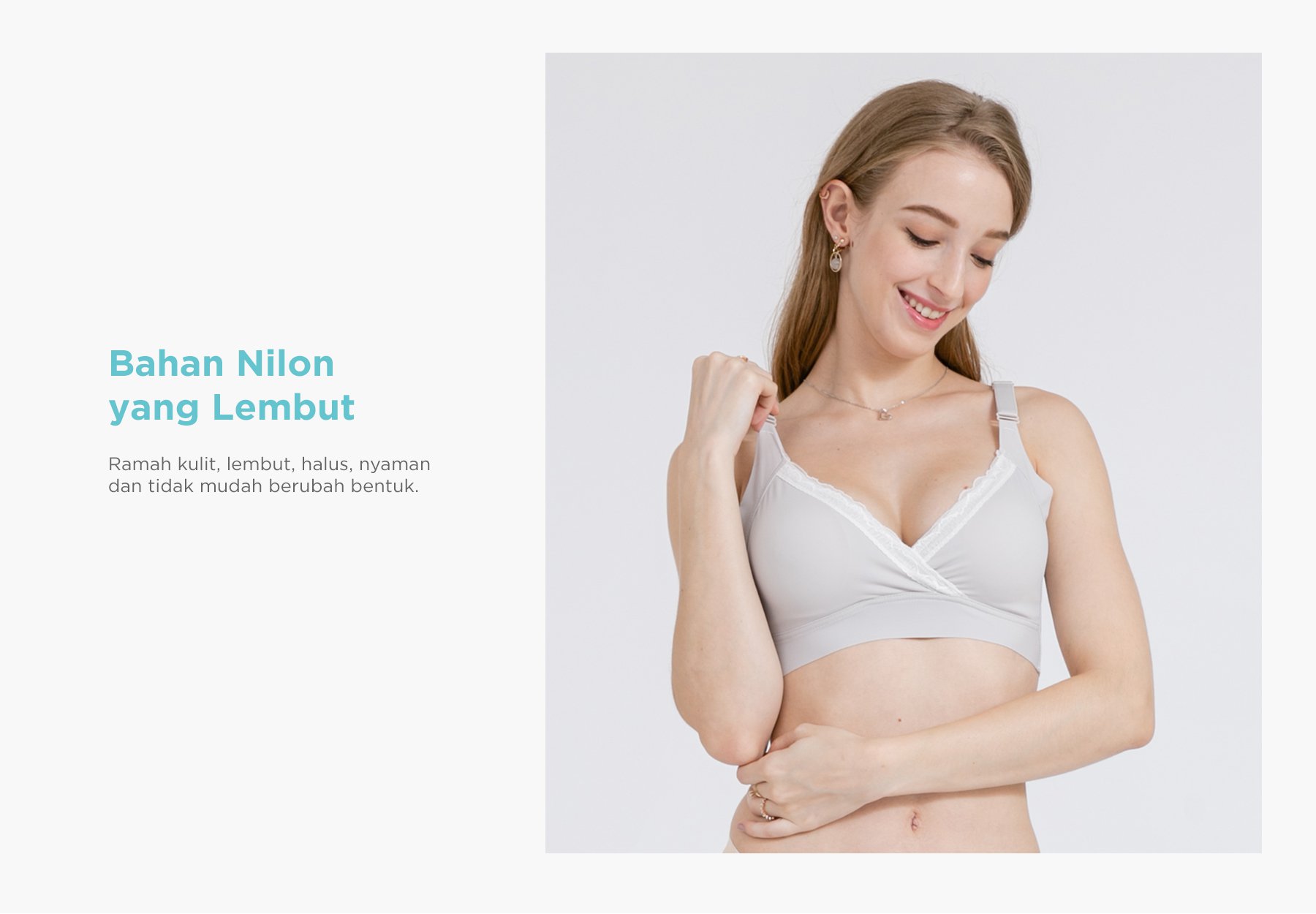 MOOIMOM Extra Soft Crossover Maternity & Nursing Bra description image