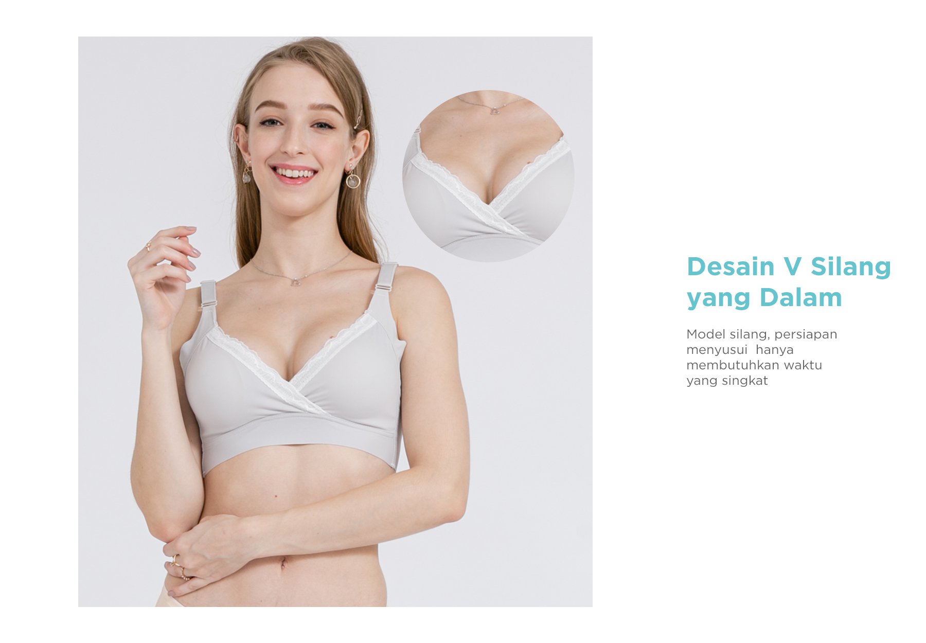 MOOIMOM Extra Soft Crossover Maternity & Nursing Bra description image