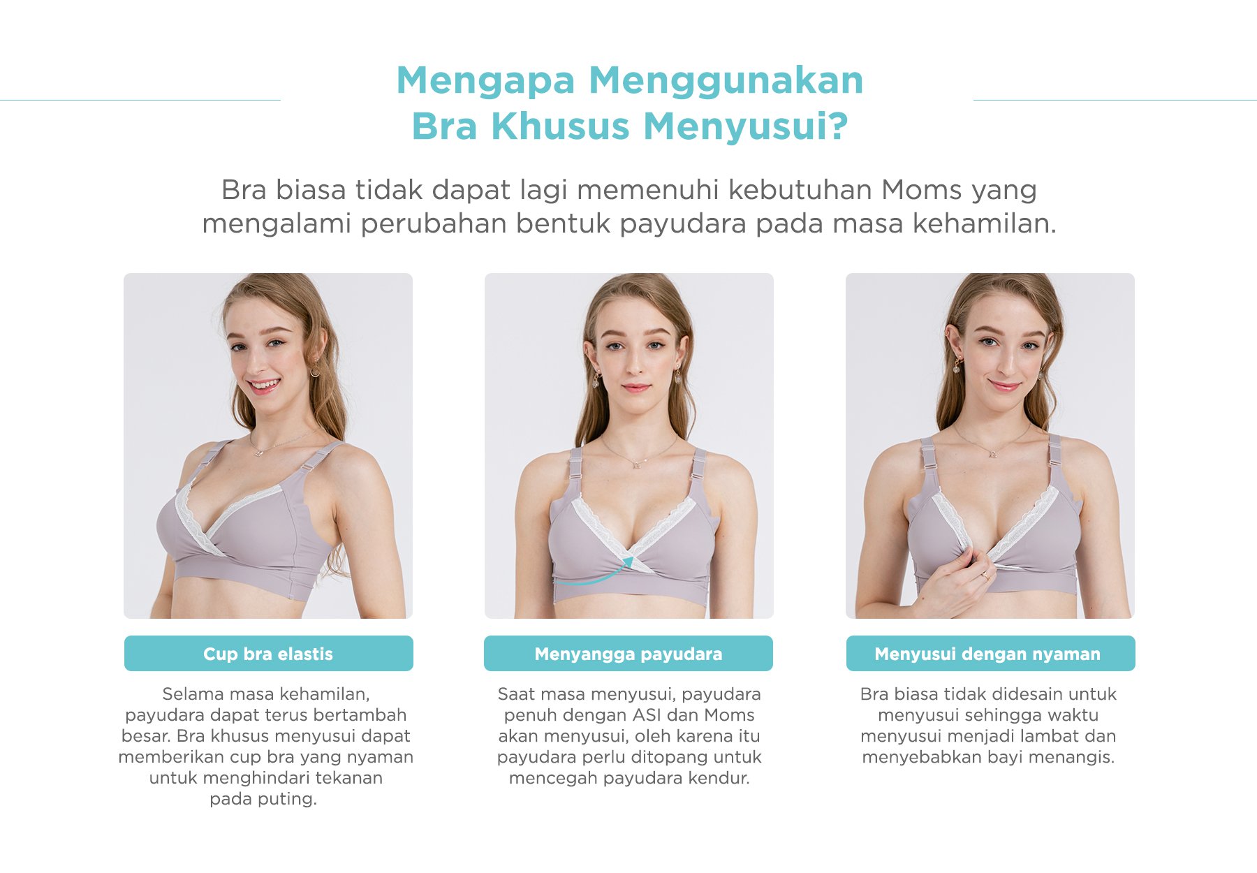 MOOIMOM Extra Soft Crossover Maternity & Nursing Bra description image