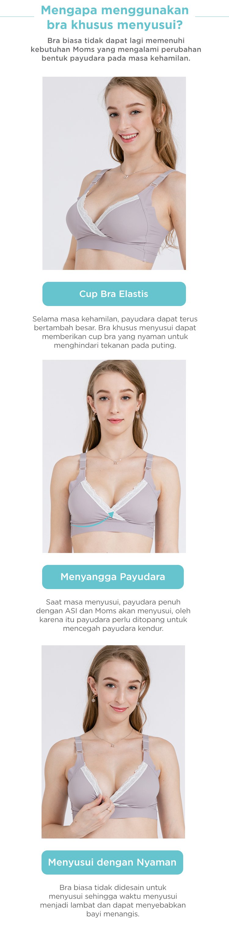 MOOIMOM Extra Soft Crossover Maternity & Nursing Bra description image