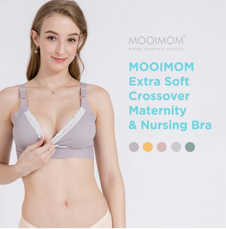 MOOIMOM Extra Soft Crossover Maternity & Nursing Bra description image