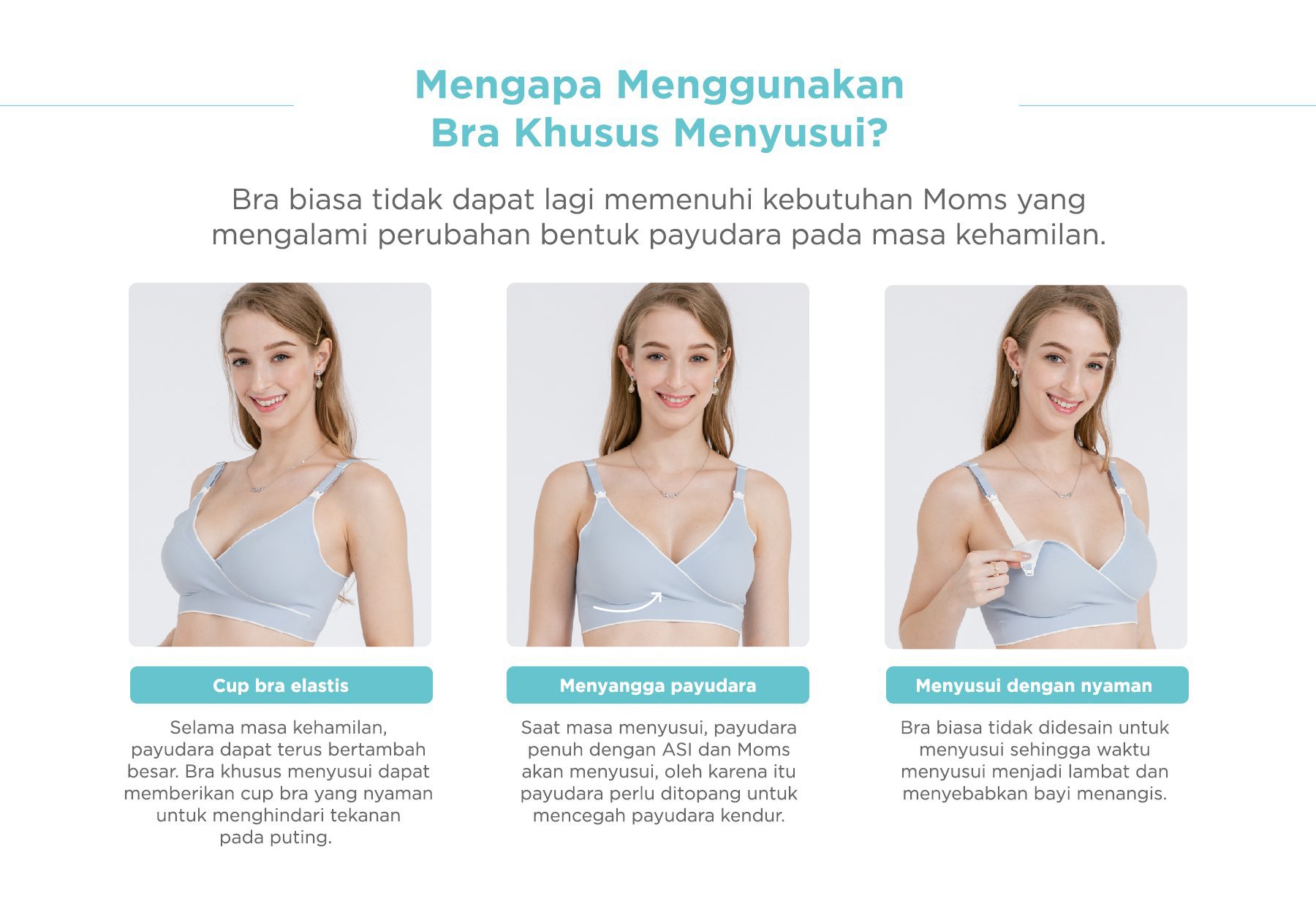 MOOIMOM Comfort Crossover Maternity & Nursing Bra - Bra Hamil & Menyusui description image