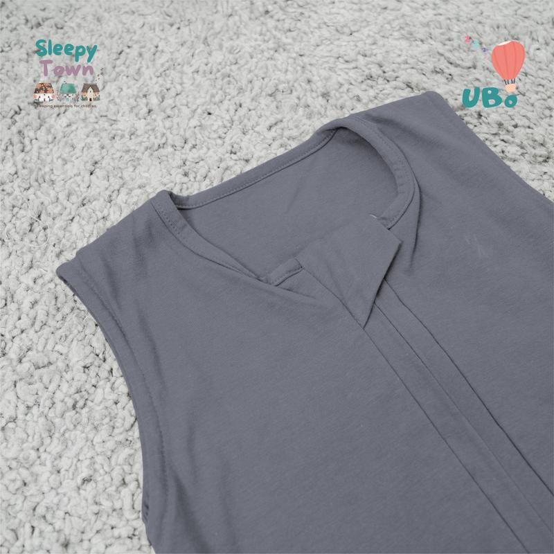 Sleepytown Kantong Tidur Bayi Tebal dan Lembut - UBo Sleep Sack (100% Cotton) Bamboo Series dan Bambo Pattern Series Var. Grey Charcoal - Foto 2