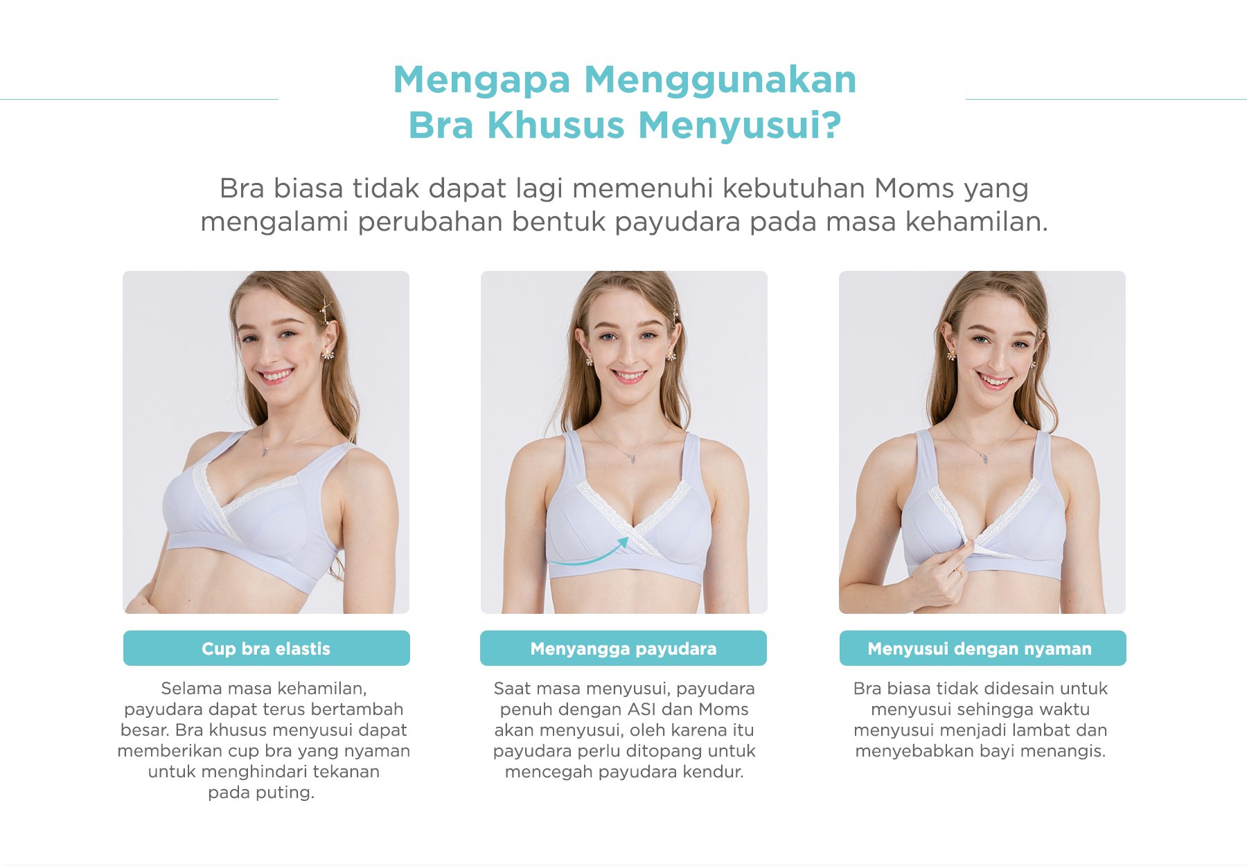 MOOIMOM Crossover Maternity & Nursing Bra - Bra Hamil & Menyusui description image