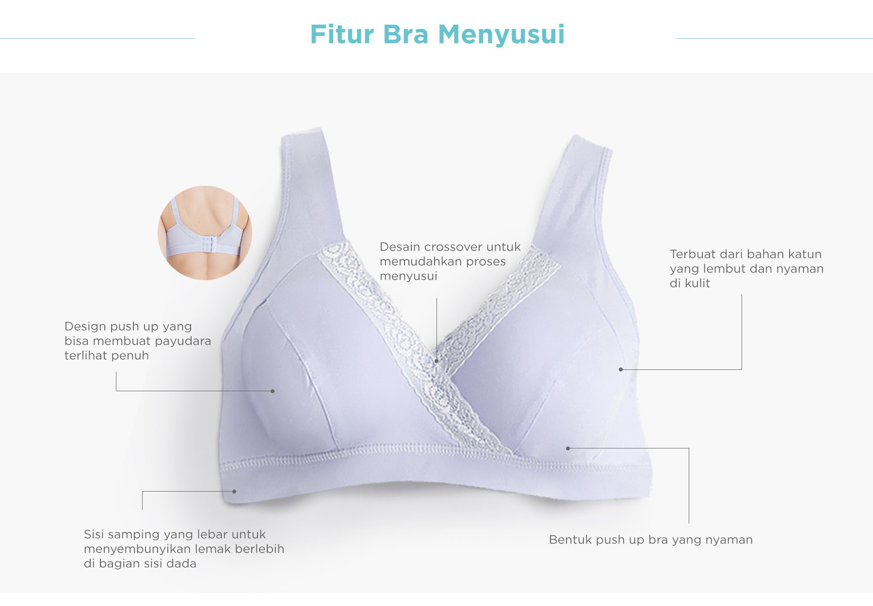 MOOIMOM Crossover Maternity & Nursing Bra - Bra Hamil & Menyusui description image