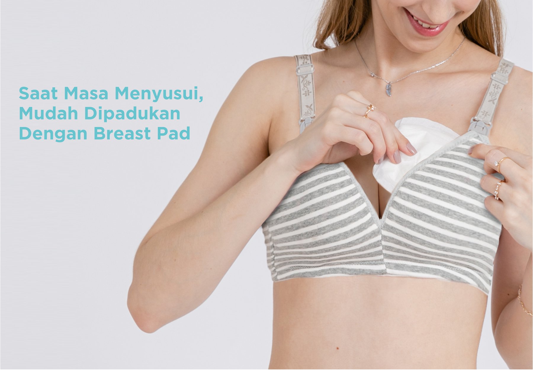 MOOIMOM Stripe Maternity & Nursing Bra - Bra Hamil & Menyusui description image