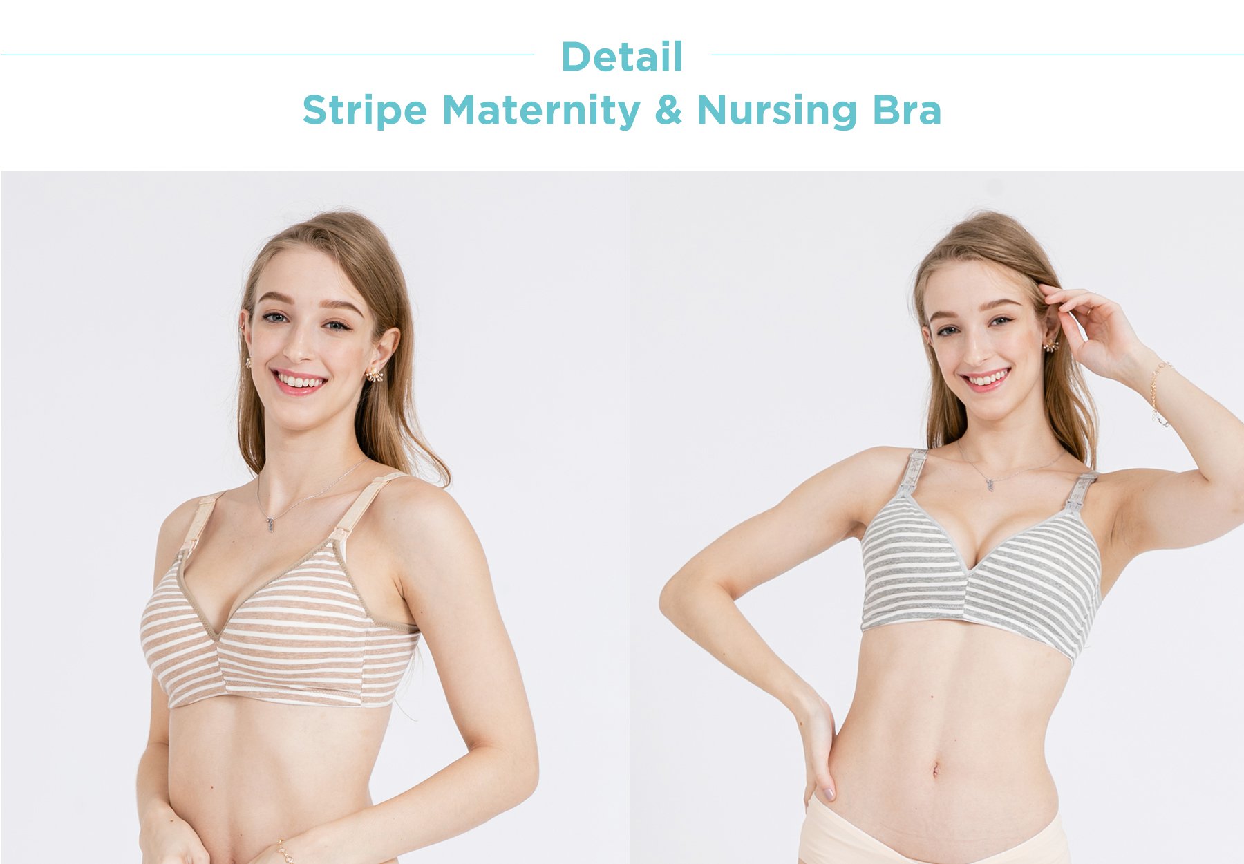 MOOIMOM Stripe Maternity & Nursing Bra - Bra Hamil & Menyusui description image