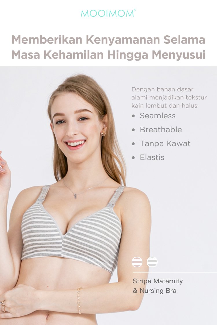 MOOIMOM Stripe Maternity & Nursing Bra - Bra Hamil & Menyusui description image