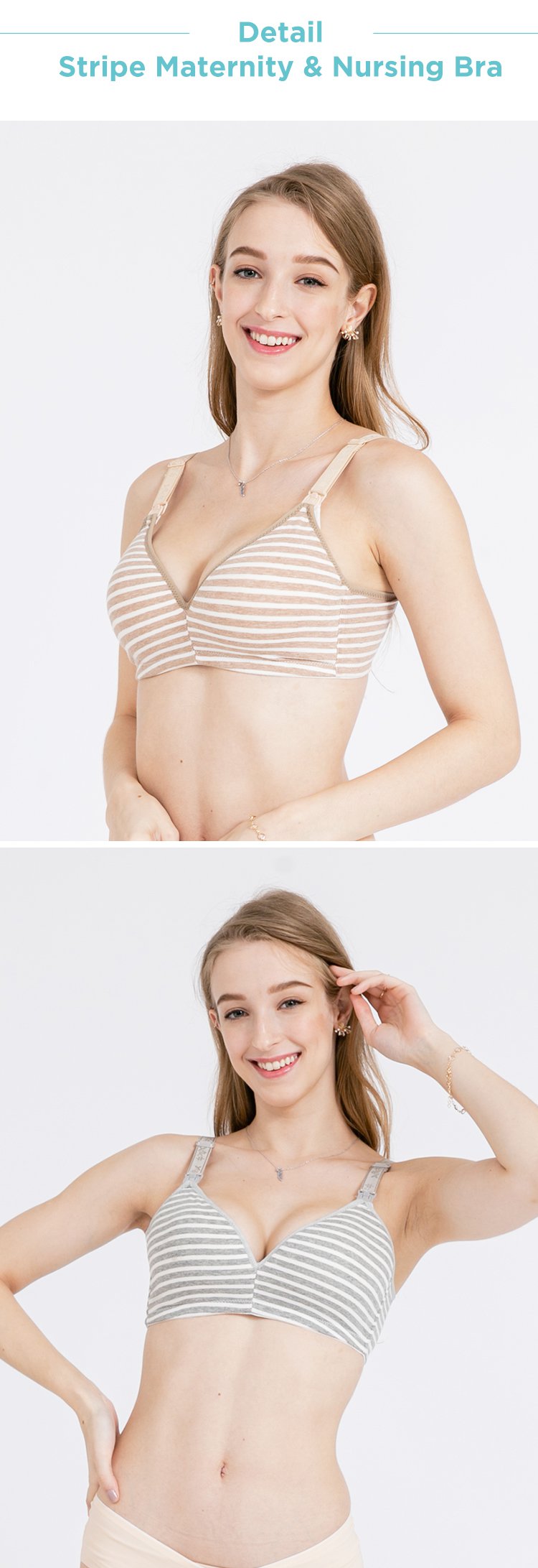 MOOIMOM Stripe Maternity & Nursing Bra - Bra Hamil & Menyusui description image