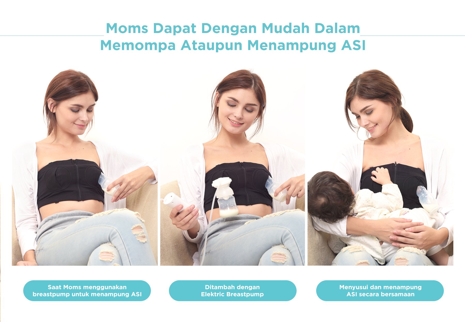 MOOIMOM Hands Free Pumping Bra - Bra Penyangga Pompa ASI description image