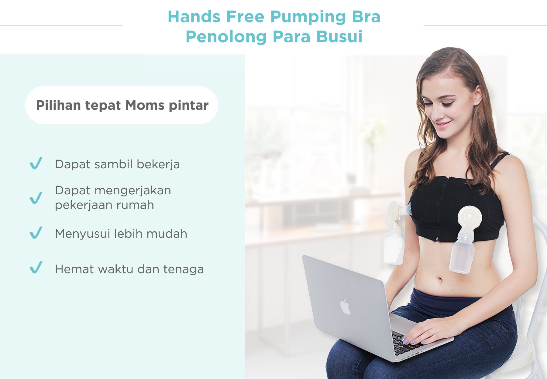 MOOIMOM Hands Free Pumping Bra - Bra Penyangga Pompa ASI description image