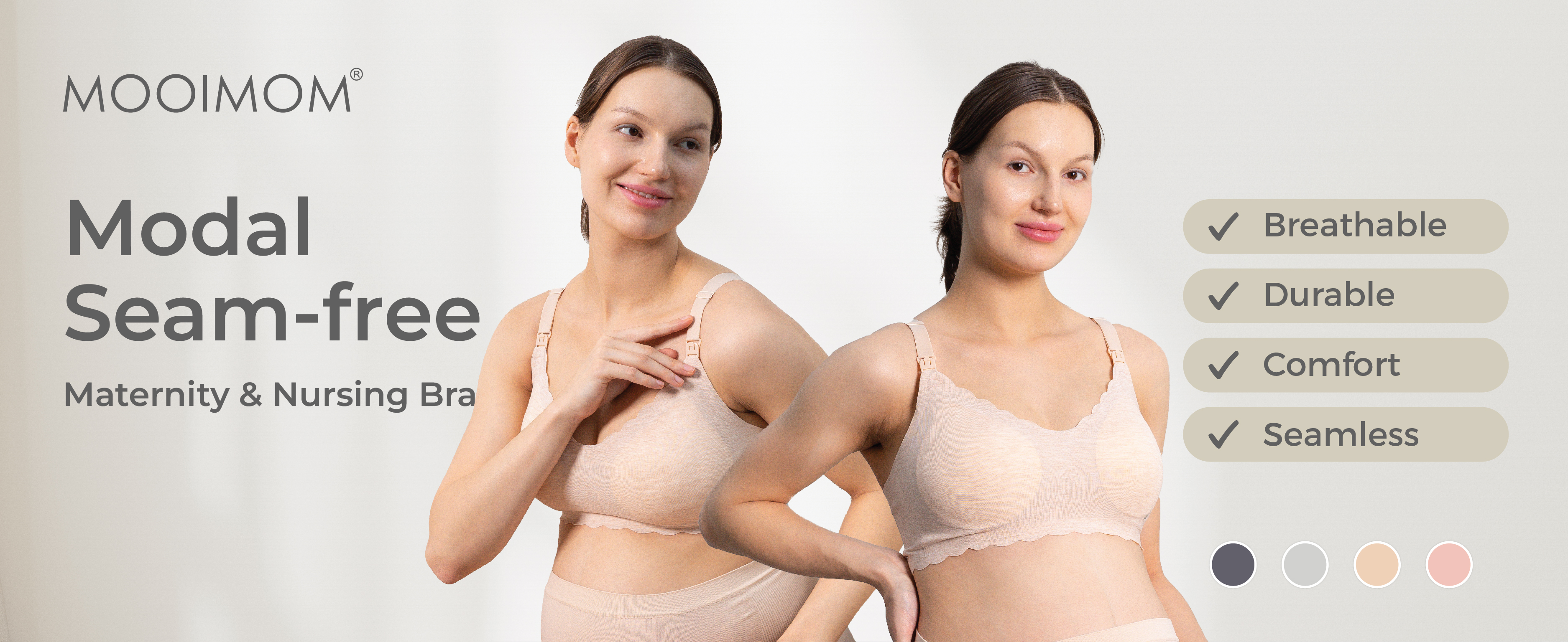 MOOIMOM Modal Seam-free Maternity & Nursing Bra - Bra Hamil & Menyusui description image