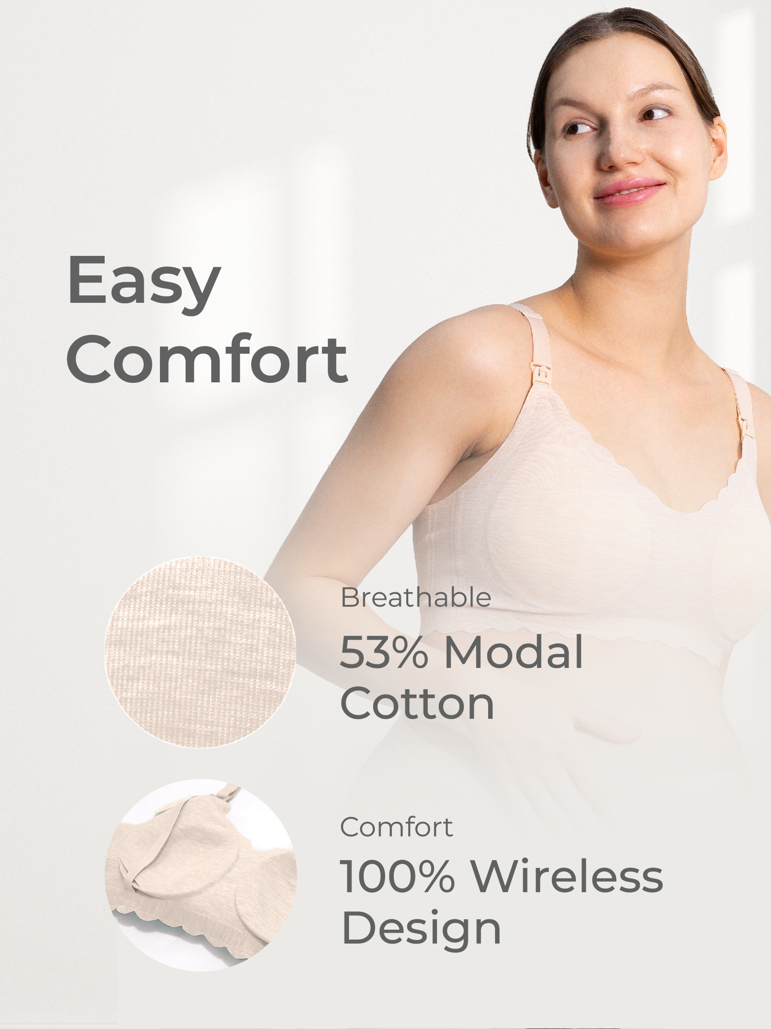 MOOIMOM Modal Seam-free Maternity & Nursing Bra - Bra Hamil & Menyusui description image