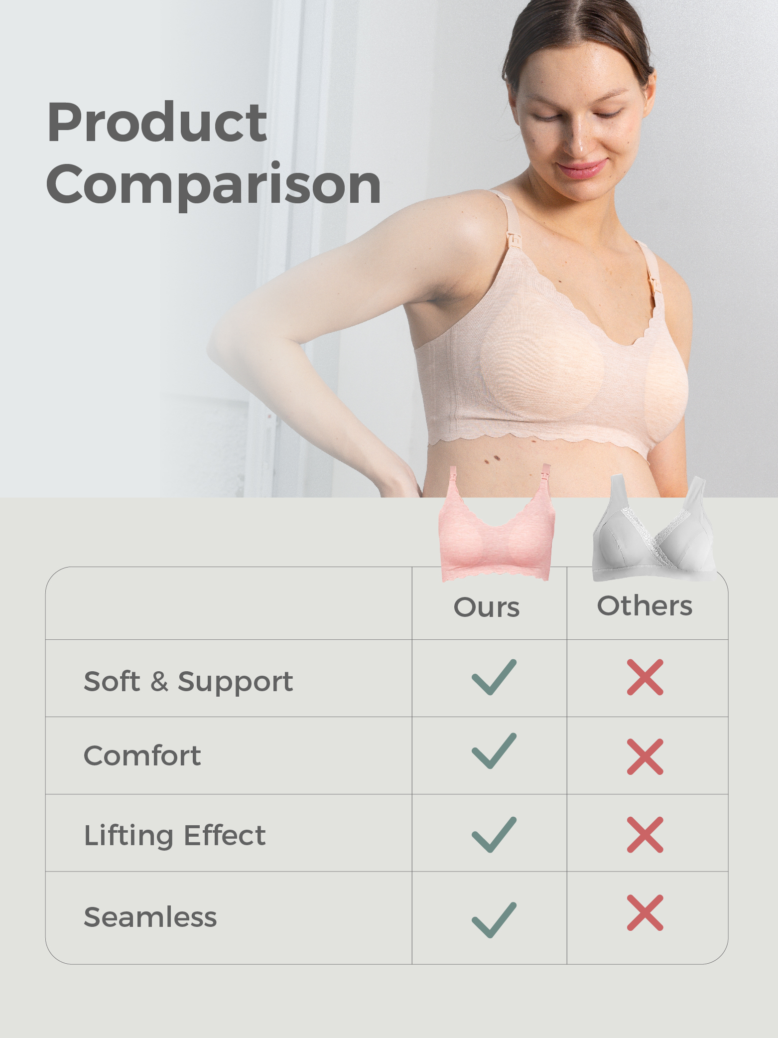 MOOIMOM Modal Seam-free Maternity & Nursing Bra - Bra Hamil & Menyusui description image