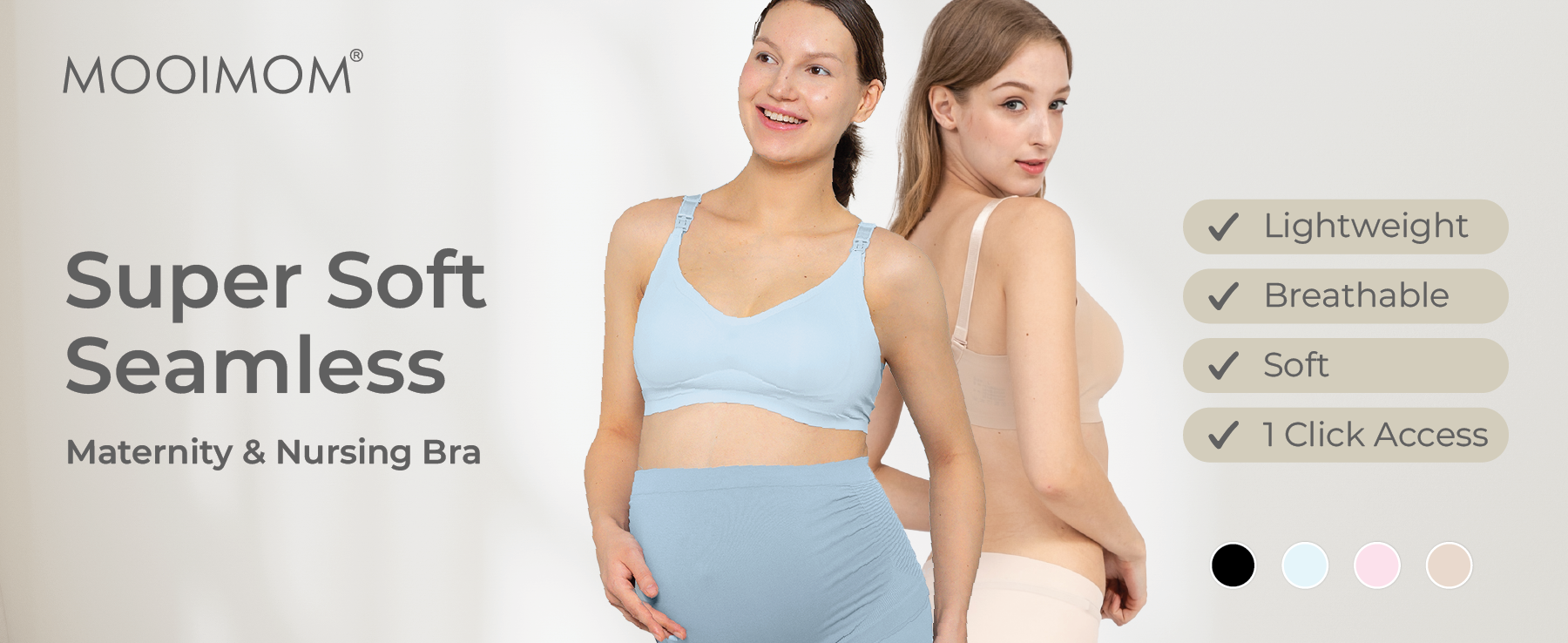 MOOIMOM Super Soft Seamless Maternity & Nursing Bra - Bra Hamil & Menyusui description image