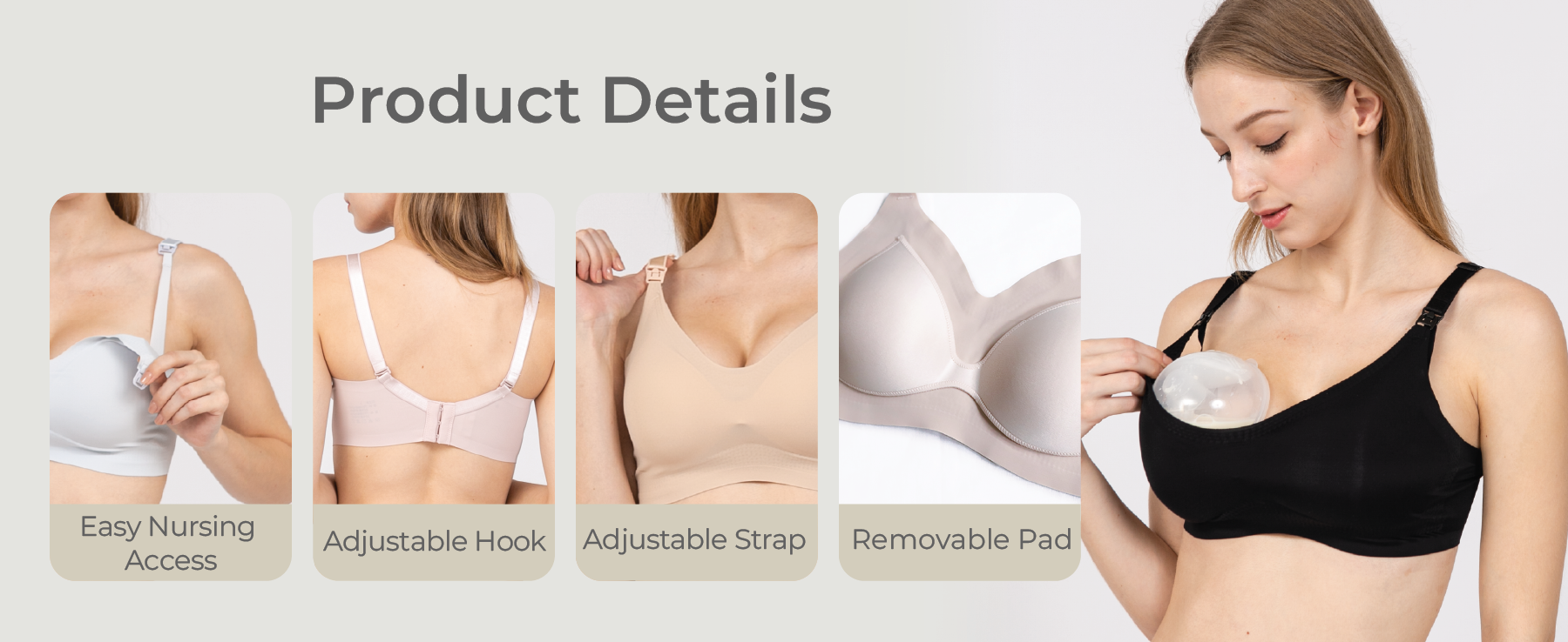 MOOIMOM Super Soft Seamless Maternity & Nursing Bra - Bra Hamil & Menyusui description image