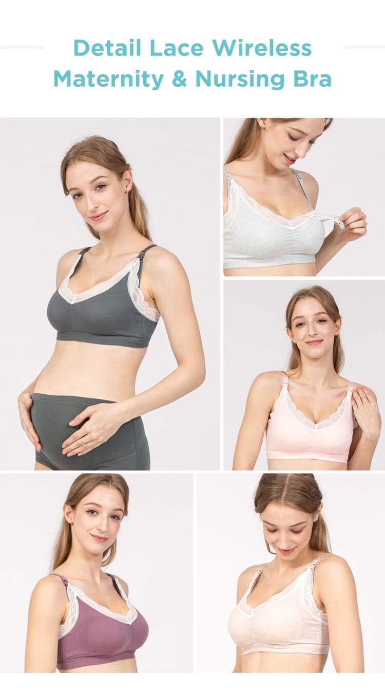 MOOIMOM Lace Wireless Maternity & Nursing Bra - Bra Hamil & Menyusui description image