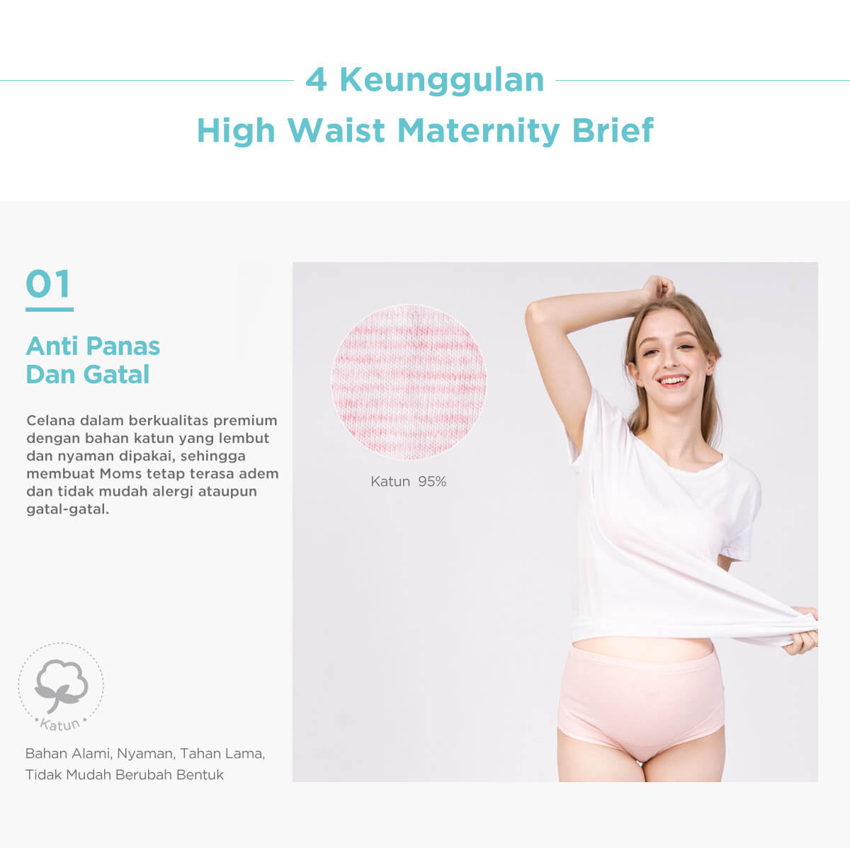 MOOIMOM High Waist Maternity Brief - Celana Dalam Hamil description image